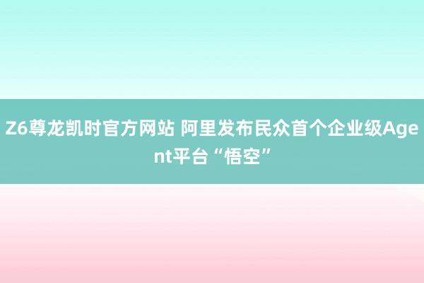 Z6尊龙凯时官方网站 阿里发布民众首个企业级Agent平台“悟空”