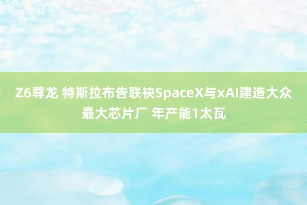 Z6尊龙 特斯拉布告联袂SpaceX与xAI建造大众最大芯片厂 年产能1太瓦