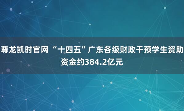 尊龙凯时官网 “十四五”广东各级财政干预学生资助资金约384.2亿元