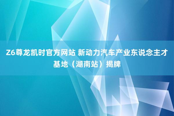 Z6尊龙凯时官方网站 新动力汽车产业东说念主才基地（湖南站）揭牌