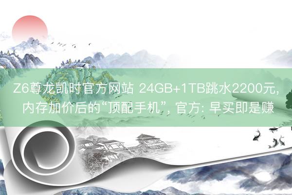 Z6尊龙凯时官方网站 24GB+1TB跳水2200元， 内存加价后的“顶配手机”， 官方: 早买即是赚