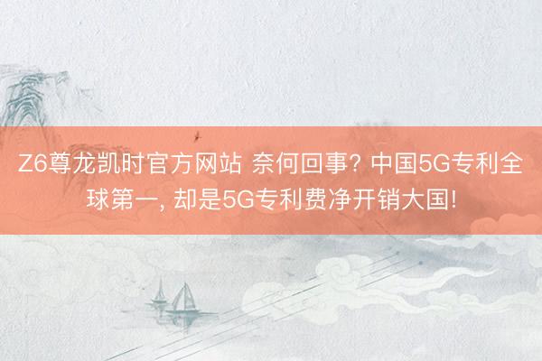Z6尊龙凯时官方网站 奈何回事? 中国5G专利全球第一， 却是5G专利费净开销大国!