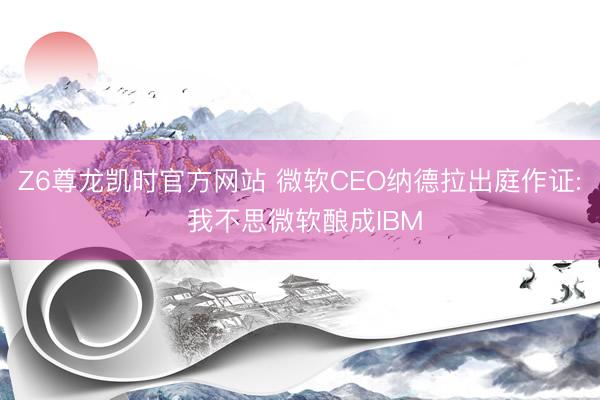 Z6尊龙凯时官方网站 微软CEO纳德拉出庭作证: 我不思微软酿成IBM