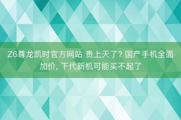 Z6尊龙凯时官方网站 贵上天了? 国产手机全面加价, 下代新机可能买不起了