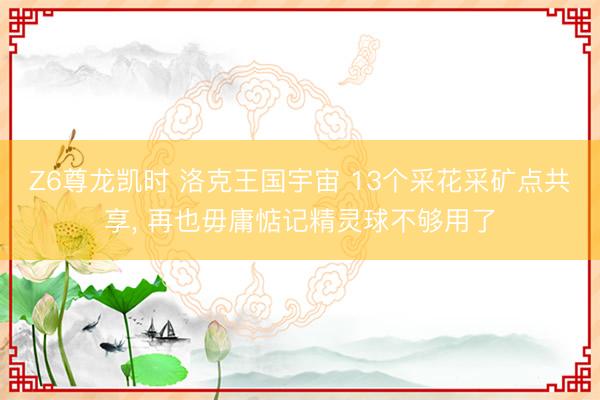 Z6尊龙凯时 洛克王国宇宙 13个采花采矿点共享, 再也毋庸惦记精灵球不够用了