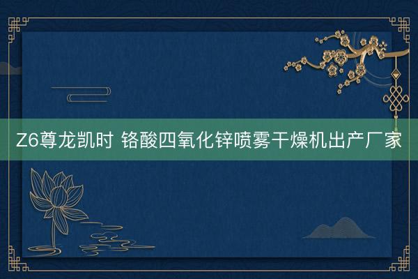 Z6尊龙凯时 铬酸四氧化锌喷雾干燥机出产厂家