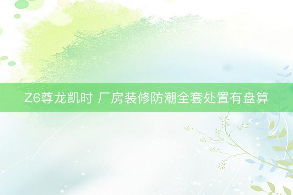 Z6尊龙凯时 厂房装修防潮全套处置有盘算