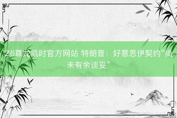 Z6尊龙凯时官方网站 特朗普：好意思伊契约“尚未有余谈妥”