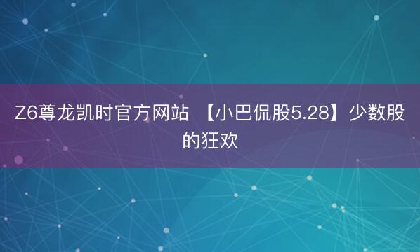 Z6尊龙凯时官方网站 【小巴侃股5.28】少数股的狂欢