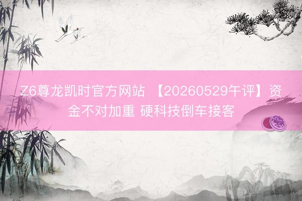 Z6尊龙凯时官方网站 【20260529午评】资金不对加重 硬科技倒车接客