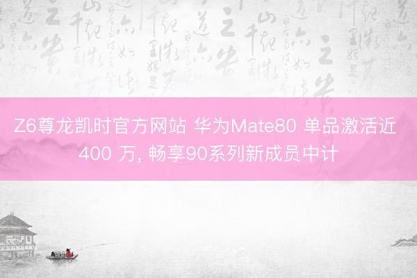 Z6尊龙凯时官方网站 华为Mate80 单品激活近 400 万， 畅享90系列新成员中计