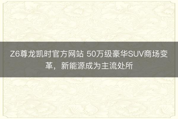 Z6尊龙凯时官方网站 50万级豪华SUV商场变革，新能源成为主流处所