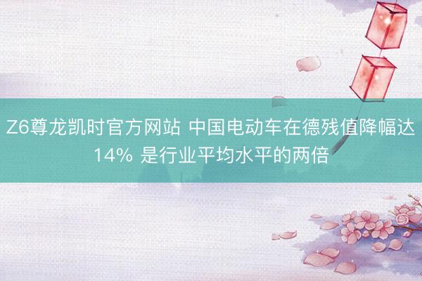 Z6尊龙凯时官方网站 中国电动车在德残值降幅达14% 是行业平均水平的两倍