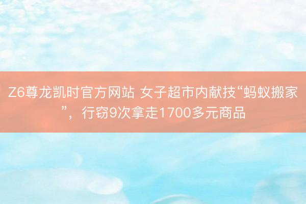 Z6尊龙凯时官方网站 女子超市内献技“蚂蚁搬家”，行窃9次拿走1700多元商品