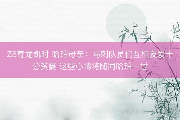 Z6尊龙凯时 哈珀母亲：马刺队员们互相友爱十分贫窭 这些心情将随同哈珀一世
