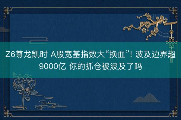 Z6尊龙凯时 A股宽基指数大“换血”! 波及边界超9000亿 你的抓仓被波及了吗