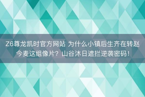 Z6尊龙凯时官方网站 为什么小镇后生齐在转赵今麦这组像片？山谷沐日遮拦逆袭密码！