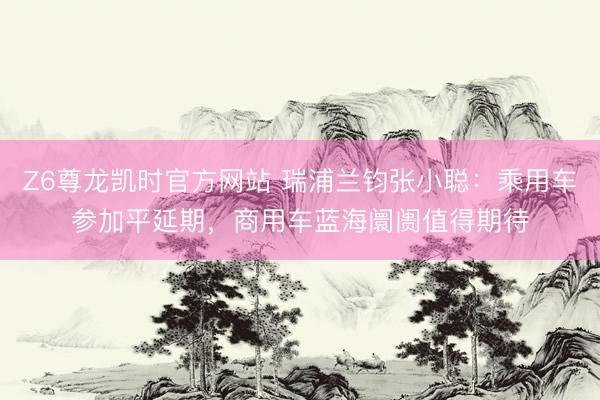Z6尊龙凯时官方网站 瑞浦兰钧张小聪：乘用车参加平延期，商用车蓝海阛阓值得期待