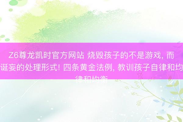 Z6尊龙凯时官方网站 烧毁孩子的不是游戏， 而是诞妄的处理形式! 四条黄金法例， 教训孩子自律和均衡