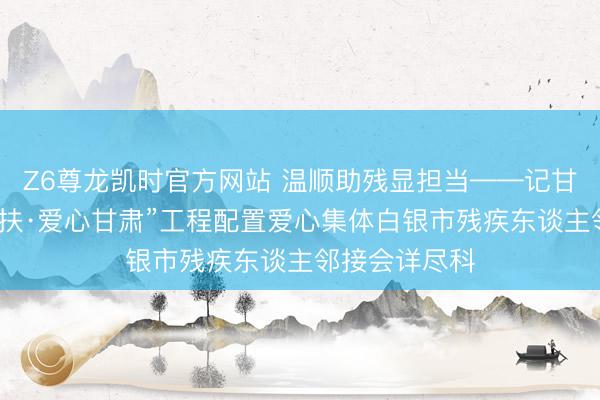 Z6尊龙凯时官方网站 温顺助残显担当——记甘肃省“结对帮扶·爱心甘肃”工程配置爱心集体白银市残疾东谈主邻接会详尽科