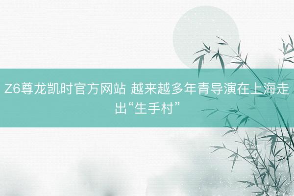 Z6尊龙凯时官方网站 越来越多年青导演在上海走出“生手村”